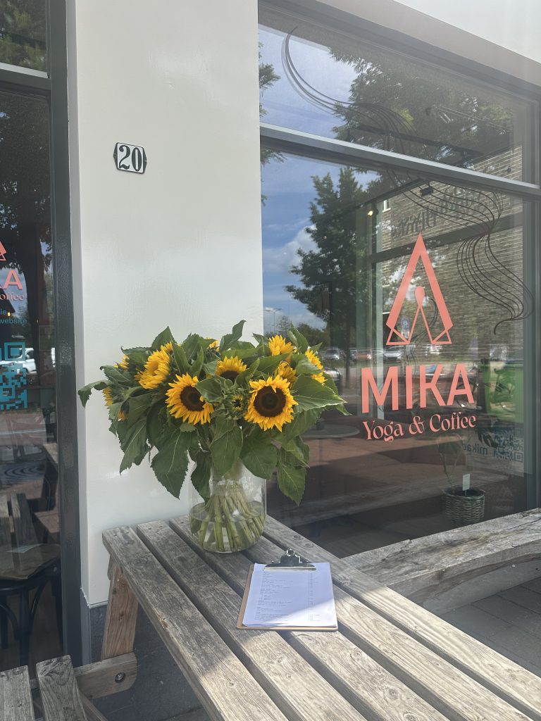 Pui met zonnebloemen